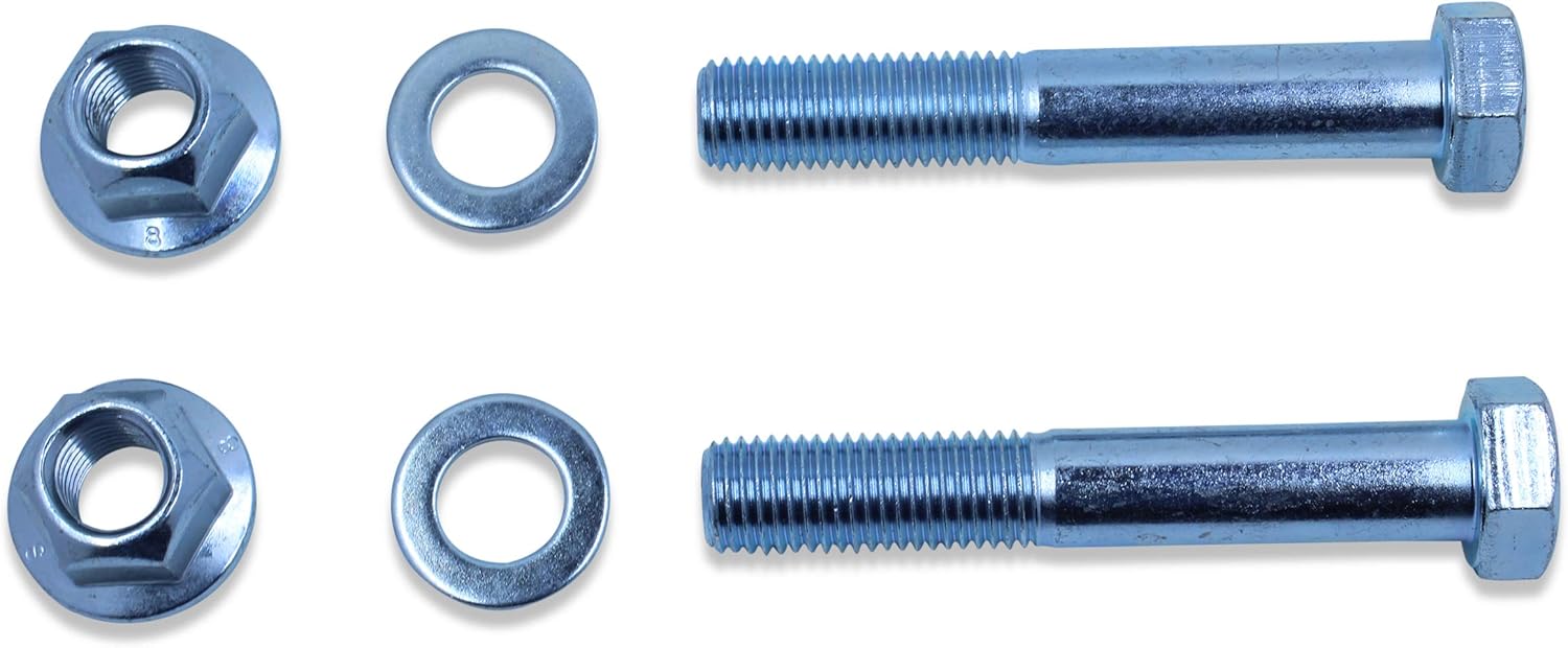 Two sets of 14mm bolts, flat washers, and flanged nuts.