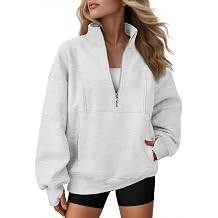 Women's Quarter Zip Oversized Sweatshirt Fleece Mock Neck Pullover