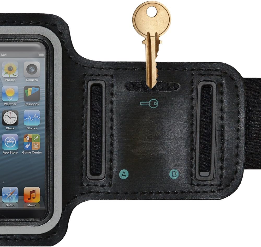 Amzer Armband Case for iPhone 5/ 5S, iPhone SE, iPod Touch 5G, iPod Touch 6G (Black) : Cell Phones & Accessories