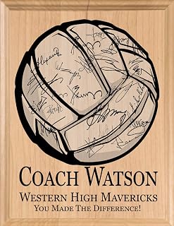 Volleyball Coach Gift Plaque SIGNABLE PERSONALIZED Recognition & Appreciation Award for Coaches - Team Signatures & Thank You Notes - Solid Wood - 8.5in x 11in x .75in (Volleyball Coach)