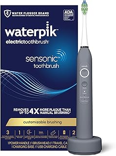 Sensonic Sonic Electric Toothbrush, Rechargeable Toothbrush for Adults with 3 Modes, Travel Case, USB Charger, Modern Gray STW-03W027, Packaging May Vary