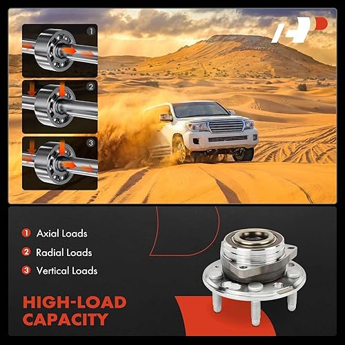 Miniatura 5 de A-Premium Cojinete de rueda delantera o trasera y conjunto de cubo con 5 lengüetas compatible con Chevy GMC Buick Cadillac - 2010-2020 - Equinox
