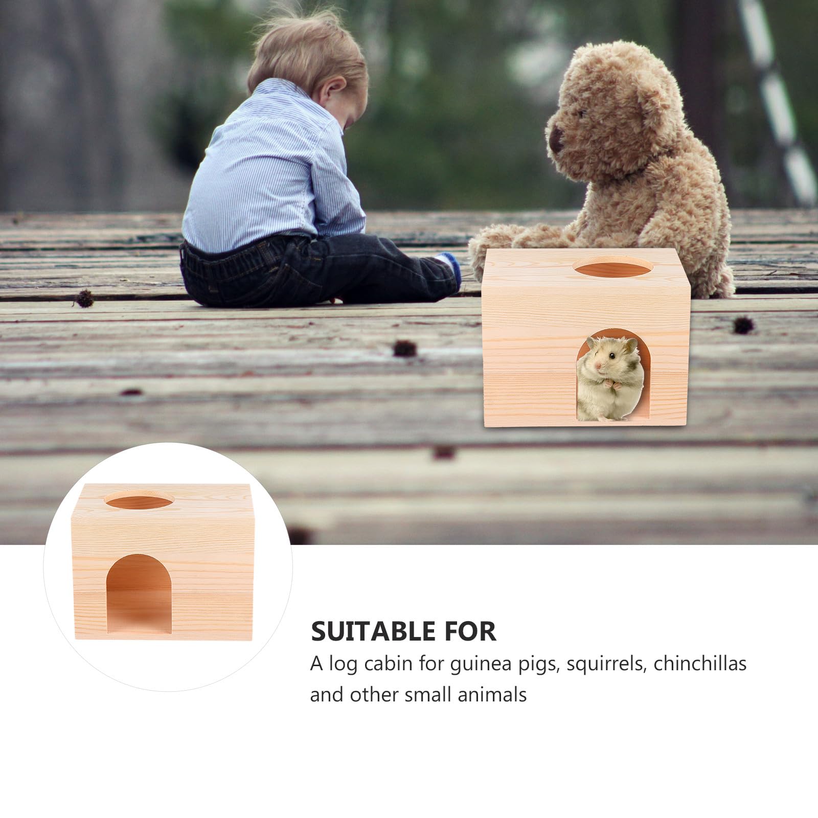GALPADA Mangiatoia per Scoiattoli in Legno, Casetta per Piccoli Animali, Leggera e Facile da Pulire, per Alimentazione e Gioco in Giardino