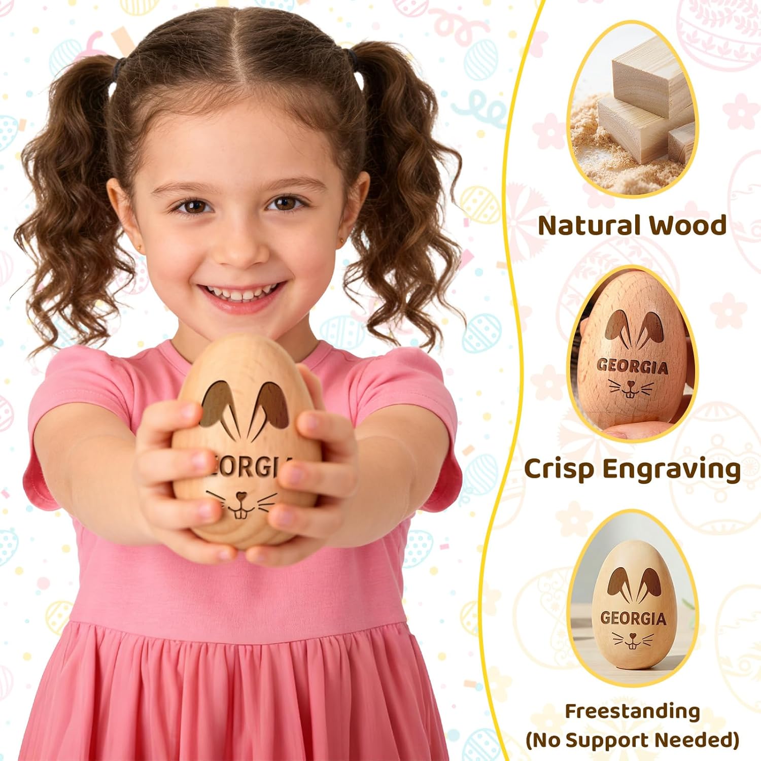 Eggs Musical Shakers, Personalized Easter Wooden Egg 2026, Wooden Easter Eggs, First Easter Gifts for Baby, Easter Gift for Kids, Birthday Gift Idea