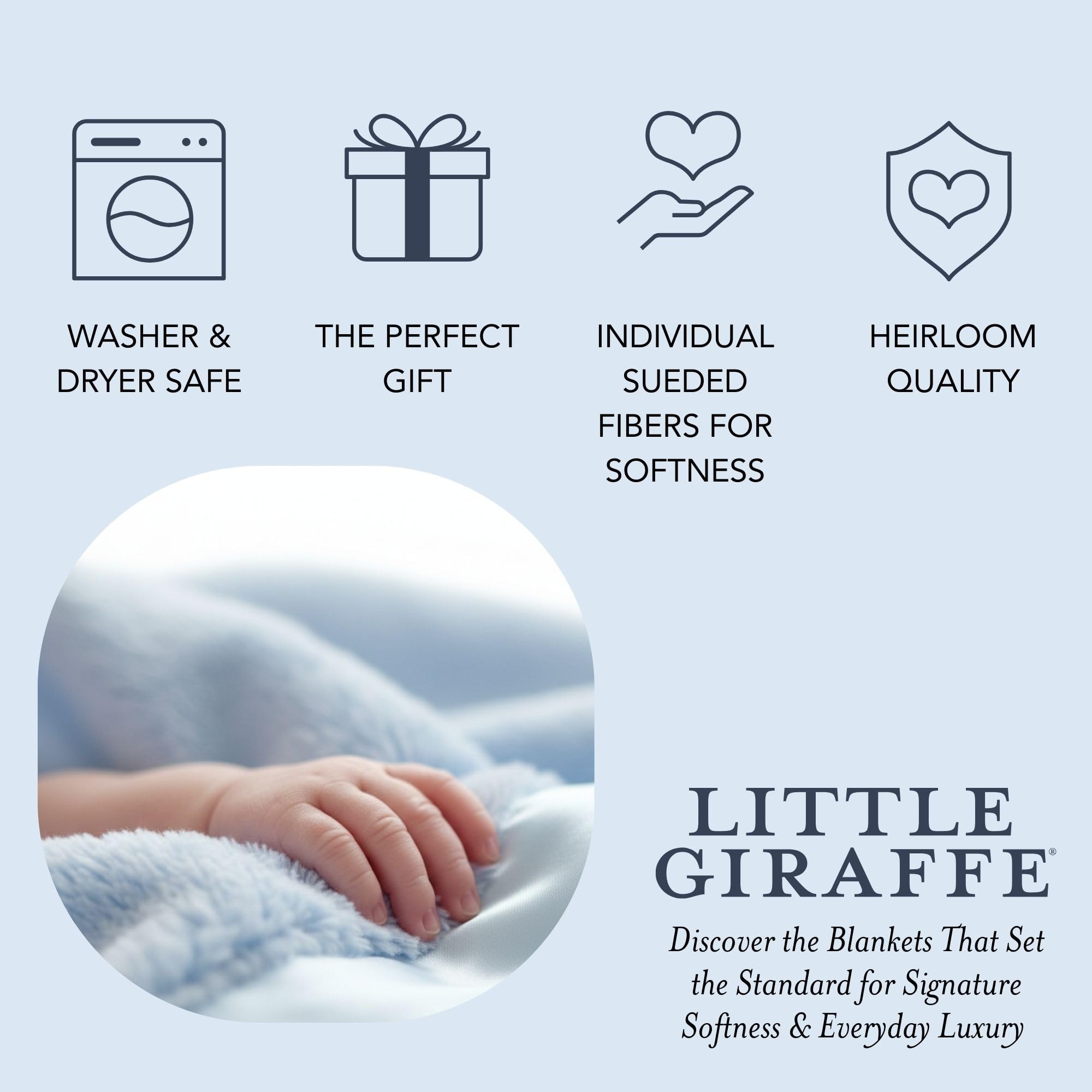 Little Giraffe, Copertina per bebè, 74 x 89 cm, Blu