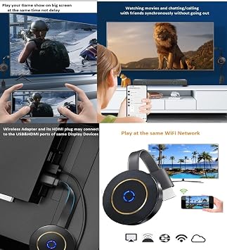 Wireless Display Receiver Converts 1080p Hdmi Wifi Media Streamer Adapter Support Chromecast Youtube Netflix Hulu Plus Airplay Dlna Tv Stick For Android/mac/ios/windows (1pack)
