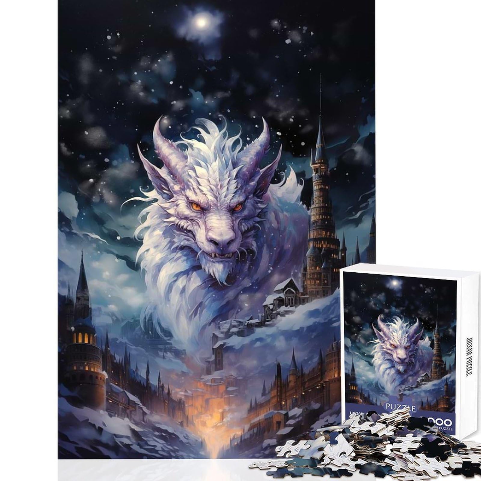 Magical Dragon Jigsaw Puzzle1000 Pieces Think Boost Game Neat Cut Perfect Alignment Delightful Pastime for Lazy Afternoons 38x52cm
