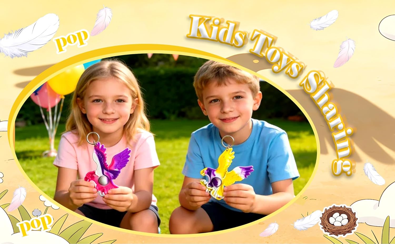 100 Packs Bulk Fidget Bubble Bulk Mini Pop Eagles Aniamls shape Keychain , Holiday Party Favors Supplies Classroom summer Student gifts