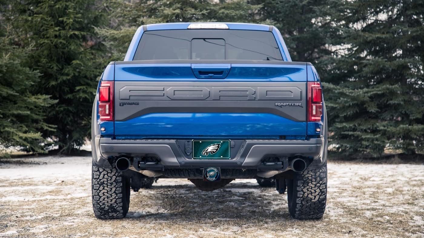 Philadelphia Eagles NFL Black Metal Hitch Cover with 3D Colored Team Logo by FANMATS - Unique Round Molded Design – Easy Installation on Truck, SUV, Car - Ideal Gift for Die Hard Football Fan