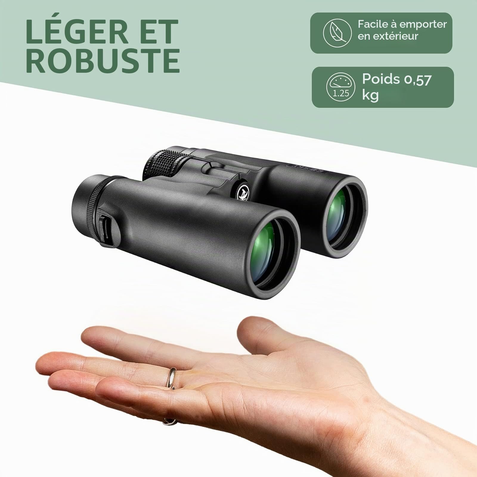 Gosky 10x42 Jumelles Adultes HD pour Observation des Oiseaux Étoiles Voyage Chasse Sport avec Adaptateur Téléphone