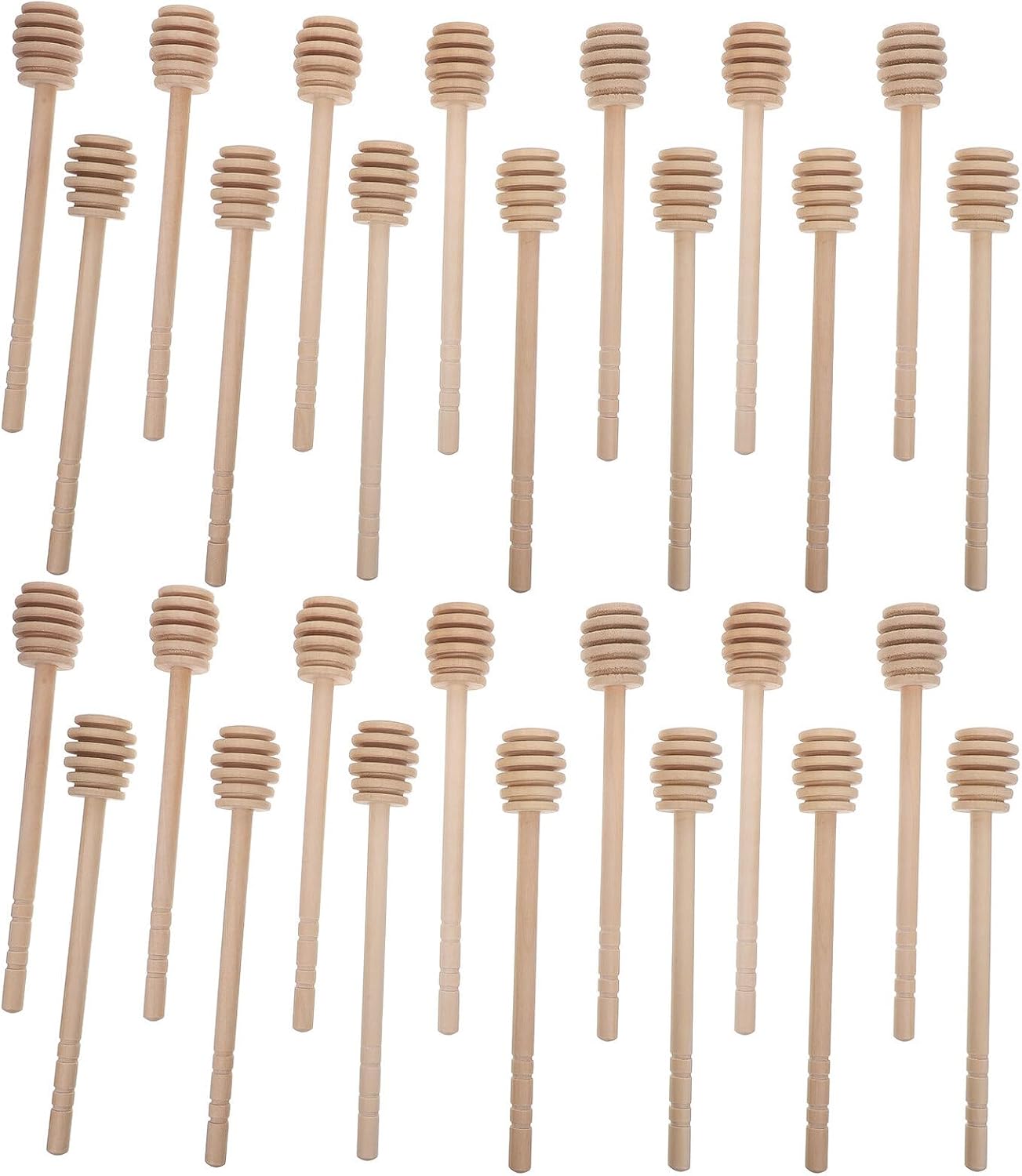 40pcs Wooden Honey Dipper Sticks 15cm Slotted Honey Stirring Sticks Multipurpose Jam Dispenser Wand for Kitchen and Tea Use
