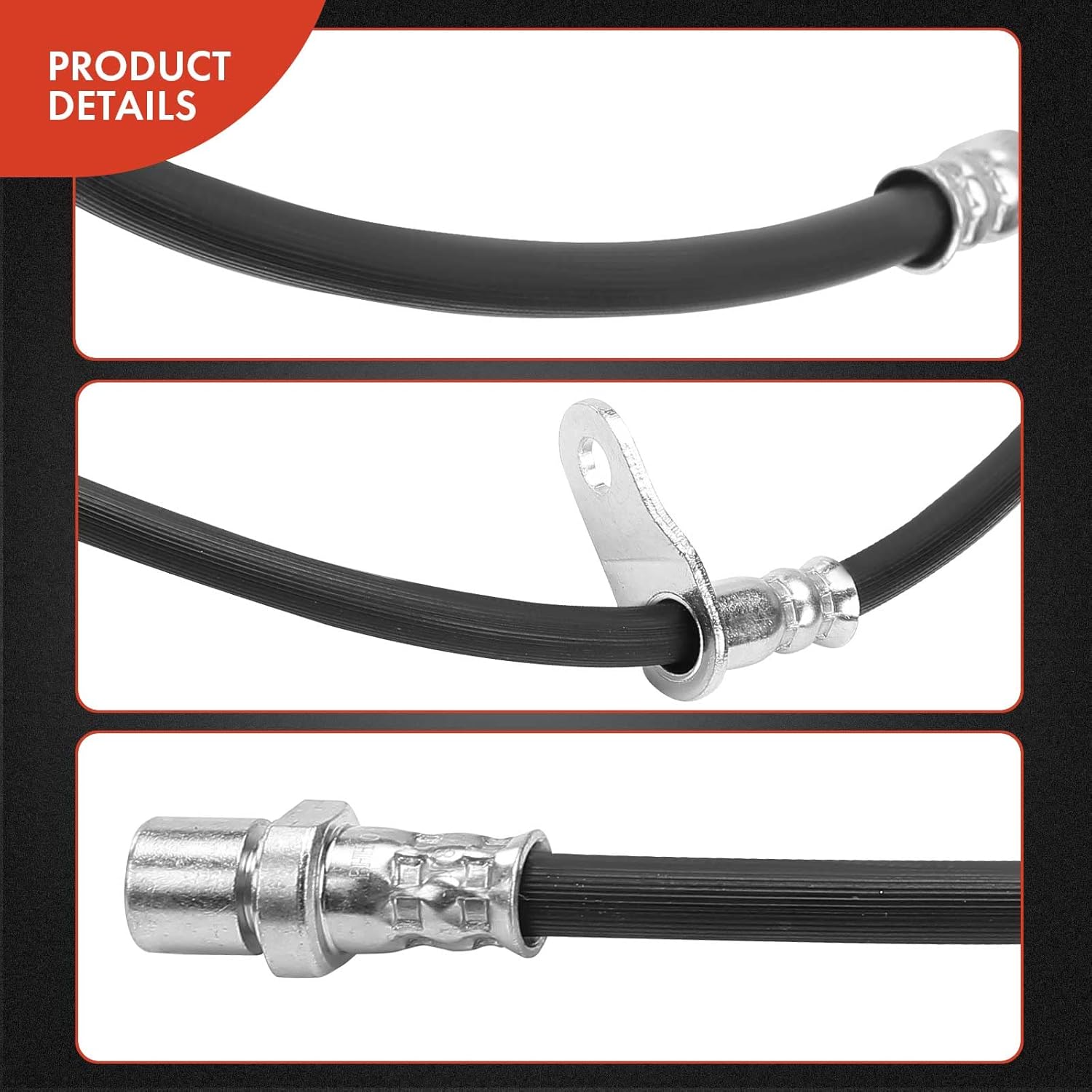 A-Premium Rear Driver and Passenger Brake Hydraulic Hose Compatible with Subaru Models - Forester 2009 2010 2011 2012 2013 2.5L - Replace# 26591SC011(Pack of 2)
