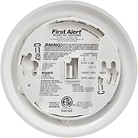 Vista 2 de First Alert BRK - Detector de monóxido de carbono, alarma cableada con batería de respaldo, CO5120BN, color blanco