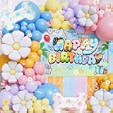 Daidle Blue Dog Birthday Party Decorations for Girls & Boys - Cartoon Theme Balloon Arch Kit with Backdrop, Fringe Curtains & Bone Foil Balloons - Easy Setup Party Supplies for 1st 2nd 3rd Bday