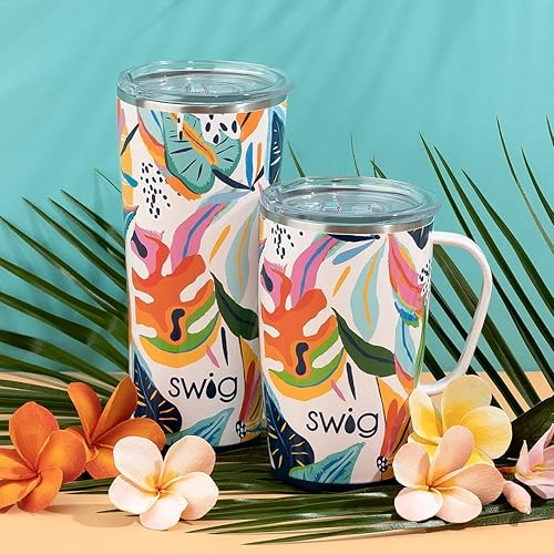 Miniatura 6 de Swig Life Vaso aislado de 22 onzas, vaso de café de viaje con tapa, apto para portavasos de viaje, termo de acero inoxidable (Calypso)