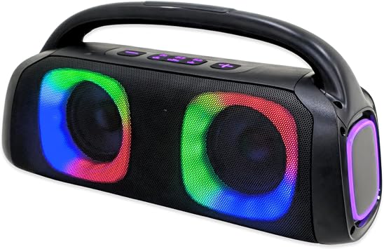 Audiobox SUBZOOKA 5000 Boombox Bluetooth Speaker Lights with Dual Channel Sound, Colorful LED Lights, Sound Activated, Party Lights for Home, DJ Bar, Karaoke, Dancing BZX-5000