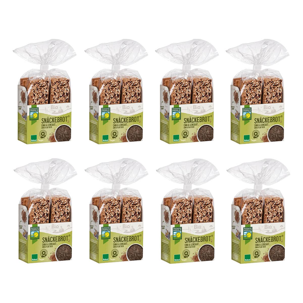 Bohlsener Mühle - Snäckebrot Chia und Leinsaat - 200 g - 8er Pack