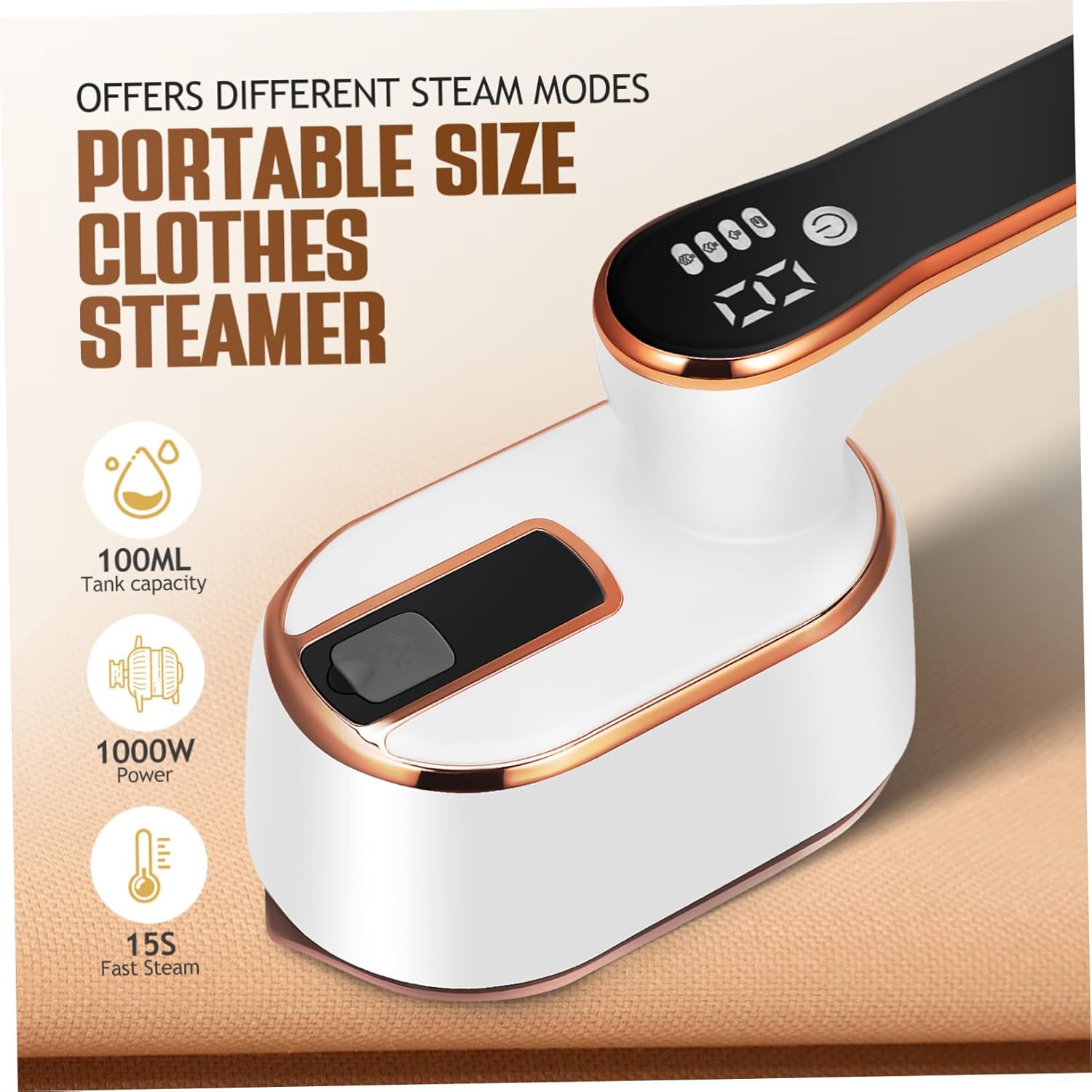 Cabilock Handheld Clothes Steamer for Travel Portable Mini Iron with Folding Handle Fabric Steamer for Wrinkles Removal Travel Essential for Home and On-the-Go