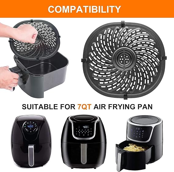 Air Fryer Tray Replacement for 7QT Gowise USA Air Fryers, Upgraded Double-layer Non-stick Coating Air Fryer Grill Crisper Plate Pan Tray Griller Rack Grate Grid Insert for 7QT Air Fryers