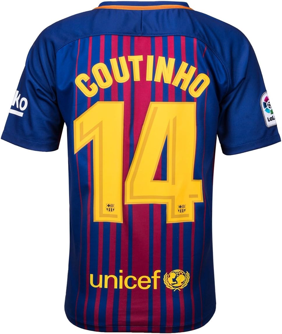 UnMemy New Barcelona Home Coutinho #14 Season 17/18 Soccer Jersey Men's Color Blue Size L