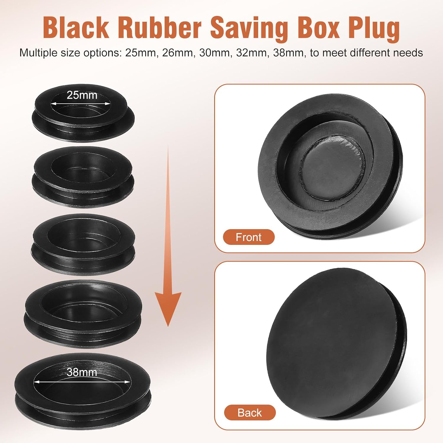 Totority Piggy Bank Stoppers Money Saving Box Bottom Plugs Assorted Sizes 25mm 26mm 30mm 32mm 38mm 6 pcs Rubber Replacement for Coin Banks image 4