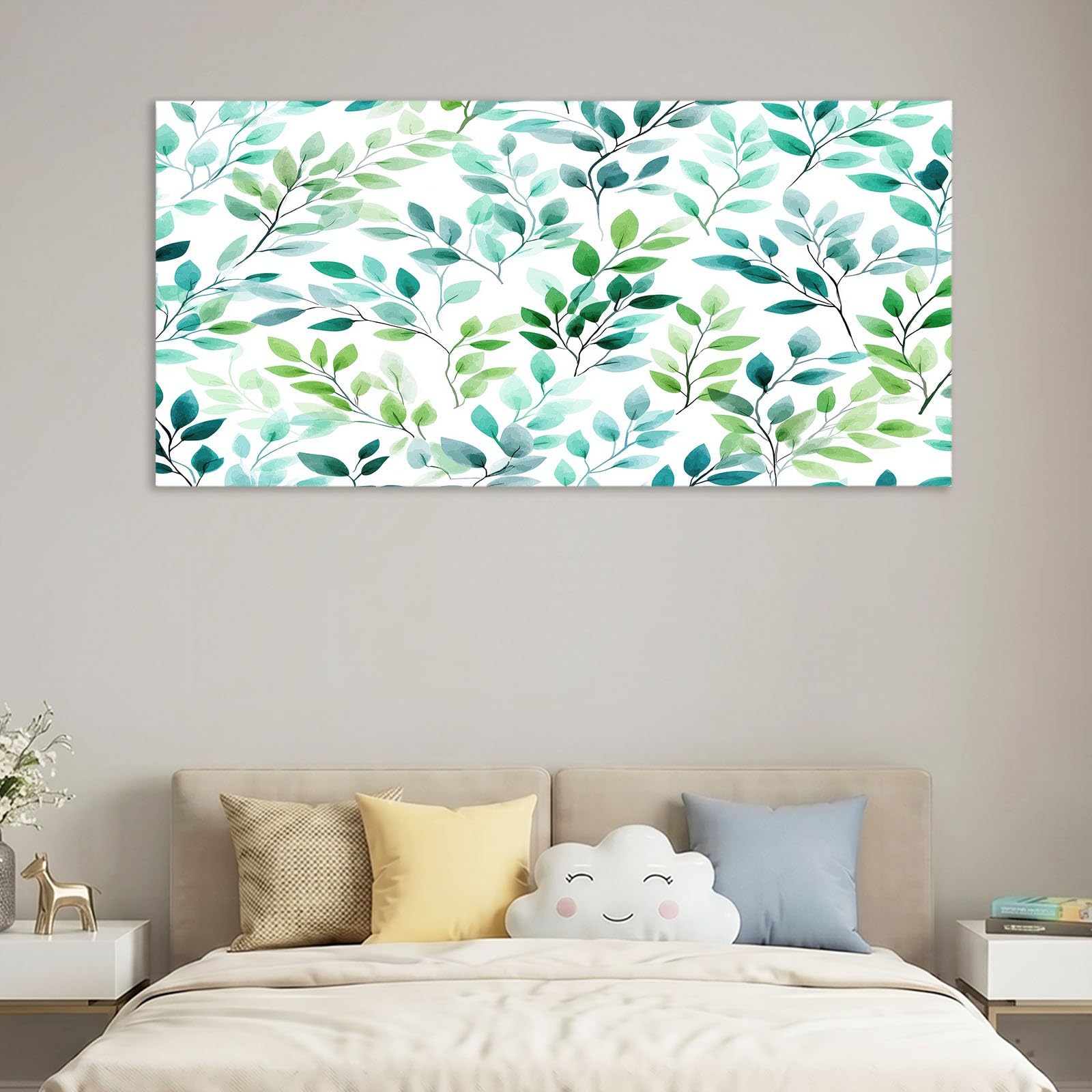 Générique Obraz dekoracyjny na płótnie 140 x 70 cm obraz na płótnie, dekoracja ścienna zielona roślina liście, do salonu, sypialni, kuchni