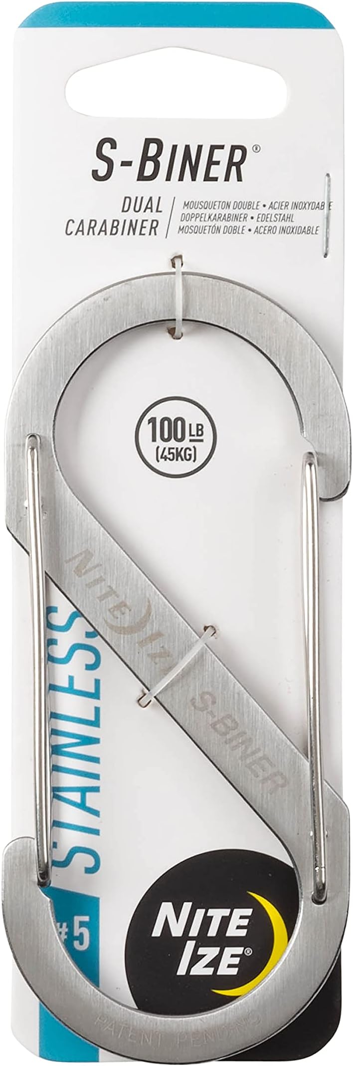 Nite Ize Size-5 S-Biner Dual Spring Gate Carabiner, Stainless