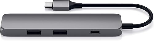 Miniatura 4 de Satechi Delgado adaptador Multipuerto Tipo-C con puerto de carga USB-C de Aluminio, salida de video HDMI 4K y 2puertos USB 3.0para MacBook Pro
