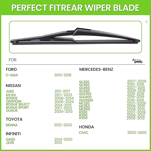 Vista 19 de PARRATI® Repuesto de limpiaparabrisas trasero de 14 pulgadas para Volvo V70 2008-2010 2017-2021 V90 2019-2022 XC40 2016-2022 XC90/2007-2013