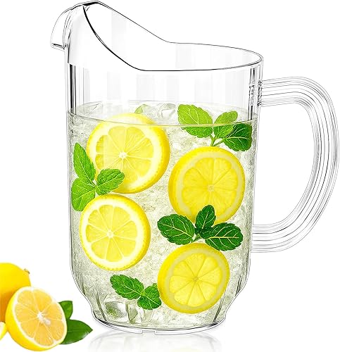 Miniatura 8 de Tessco 20 Pcs Plastic Water Pitcher 60 Oz Clear Restaurant Pitcher Beer Pitchers for Drinks Bar Pitchers Beverage Pitchers Drink Pitcher Tea Pitcher