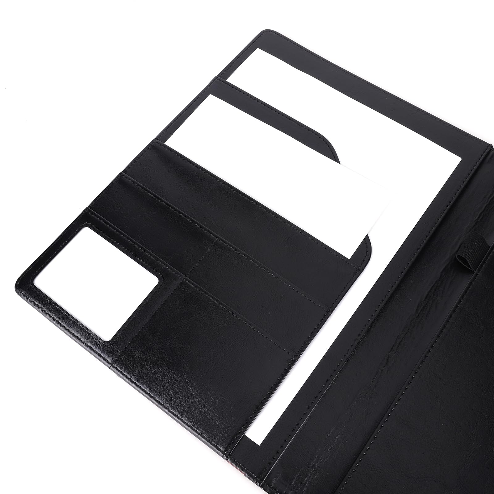 Carpeta portapapeles A4 con bloc de notas de piel sintética para documentos (marrón claro)
