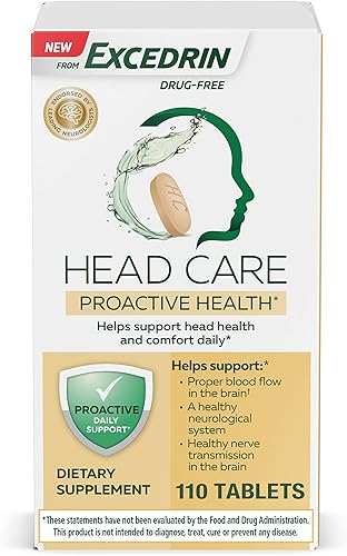 Head Care Proactive Health from Excedrin Suplemento dietético para apoyar la salud de la cabeza y la comodidad diariamente 110 unidades