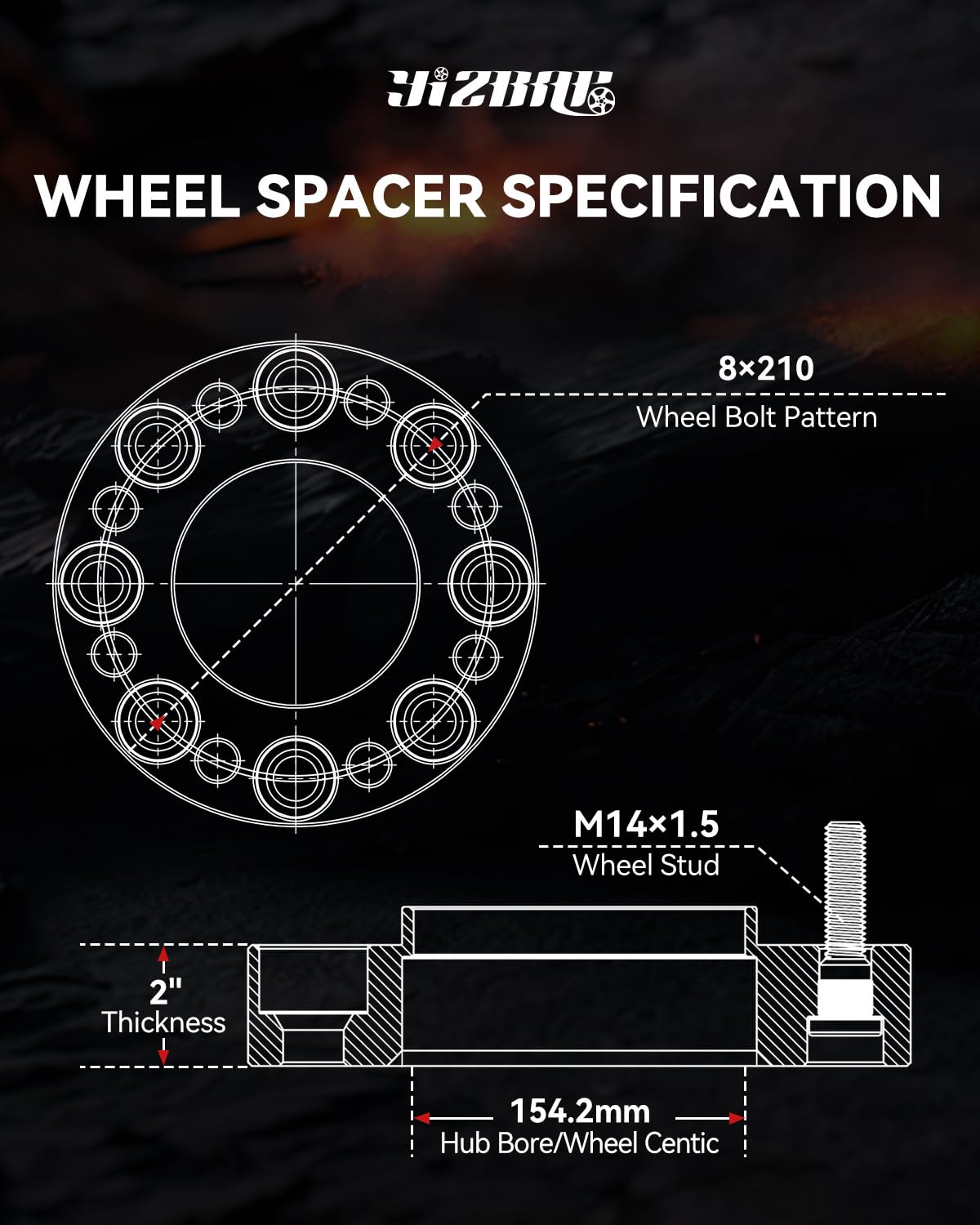 YIZBAP Wheel Spacers - Increase Tire Clearance for Silverado/Sierra -2