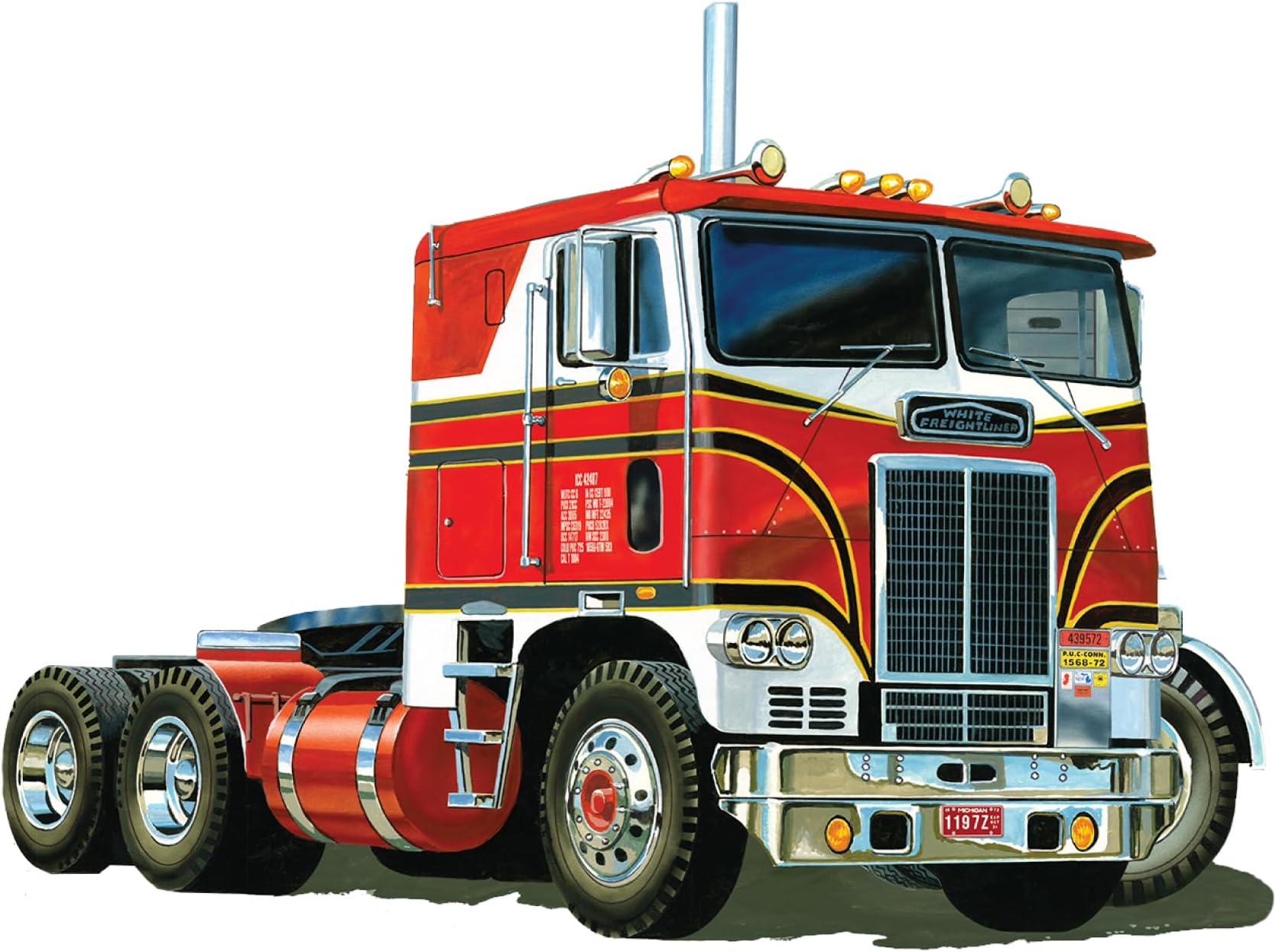 White Freightliner 2-in-1 SC/DD Cabover Tractor (75th Anniversary) 1:25 Scale Model Kit
