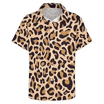 Amazon.co.jp: シャツ メンズ 半袖 豹柄 ヒョウ柄 紋 夏服 上着