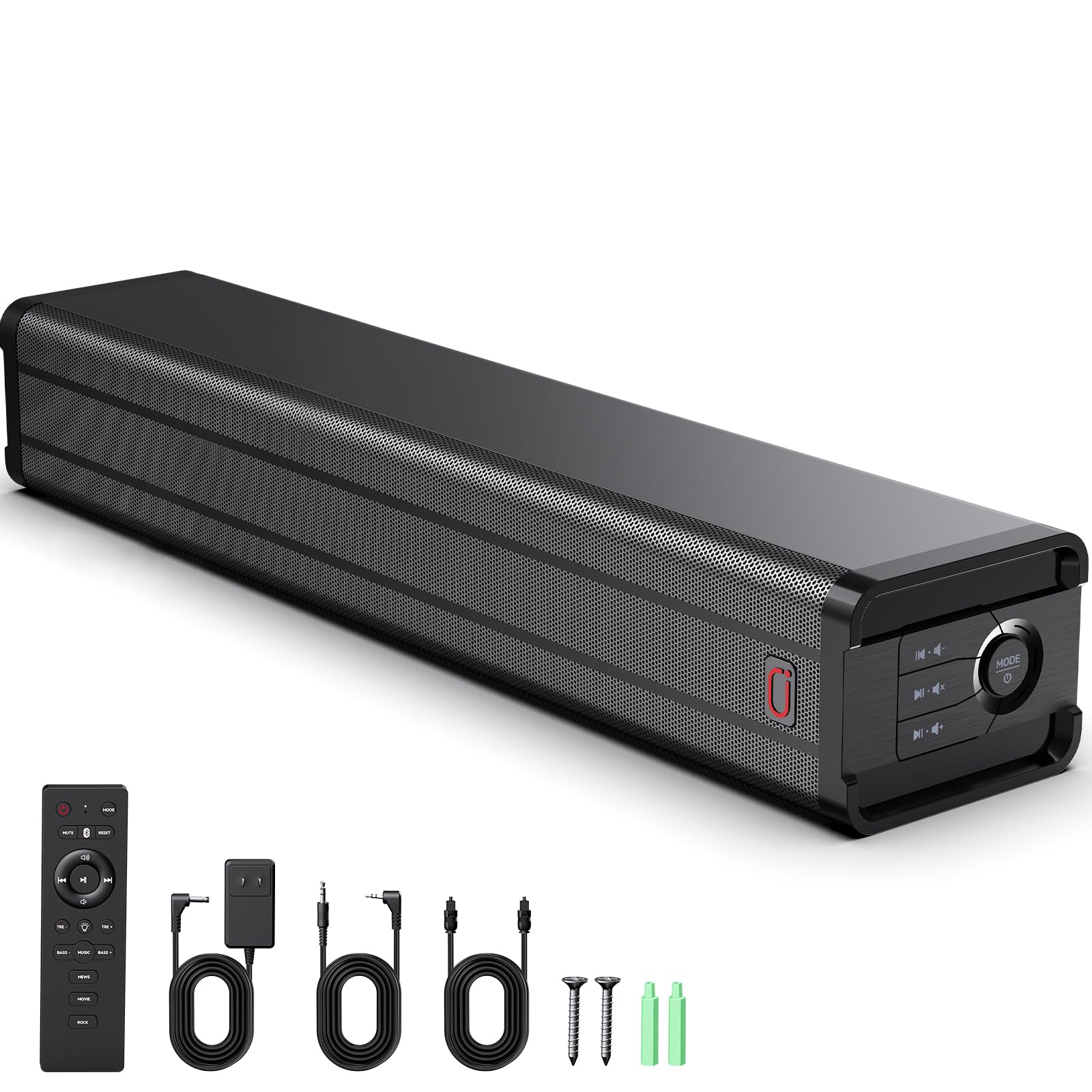 JYX Barre de Son TV 100W Bluetooth 5.4 HDMI Arc Optique AUX USB avec Tweeter Woofer 4 Pouces