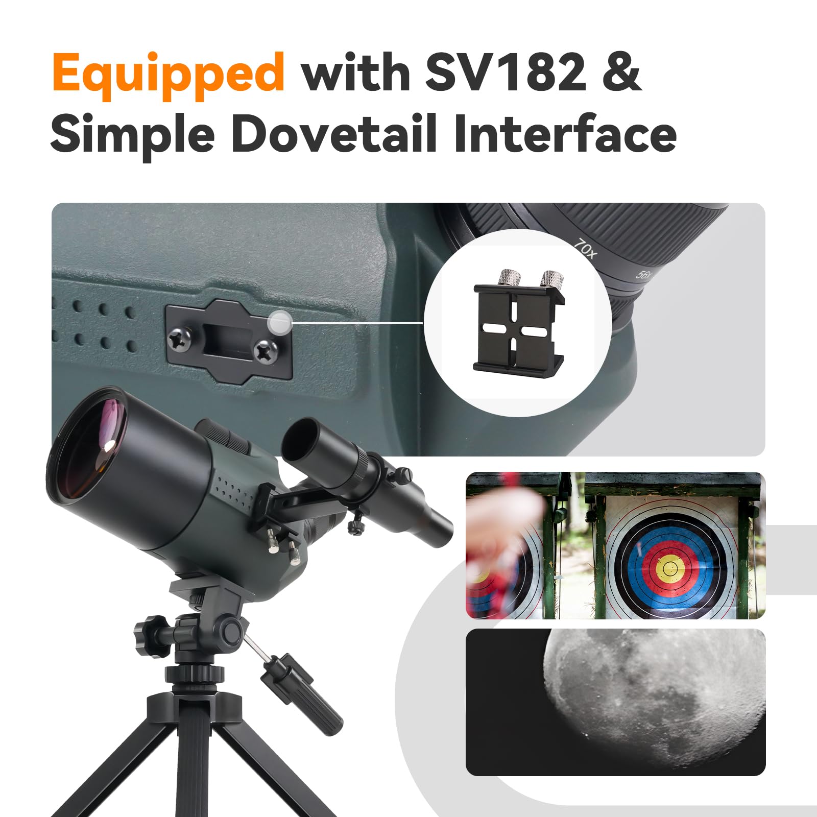Svbony SV41Pro Mak Luneta Obserwacyjna ze Statywem, SC001 WiFi Camera, Finderscope i Mocowanie Celownika, 28-84X80 FMC Podwójna Prędkość Fokus, Wodoodporne do Astronomiczny Obserwacja Księżycu