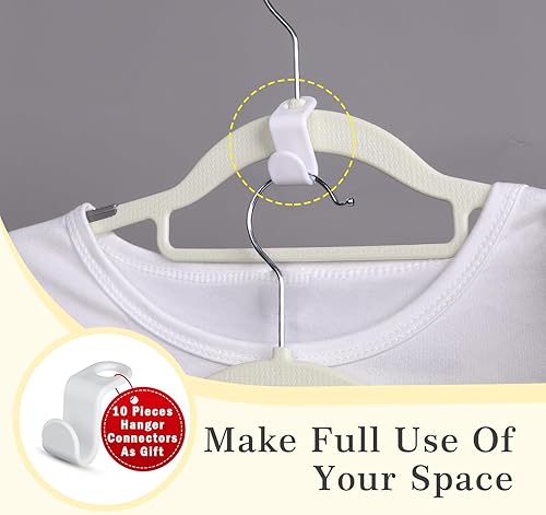 Miniatura 2 de UniqNest Perchas de plástico antideslizantes, paquete de 20 perchas de 16.5 pulgadas, perchas para perchas para armario, ahorro de espacio con