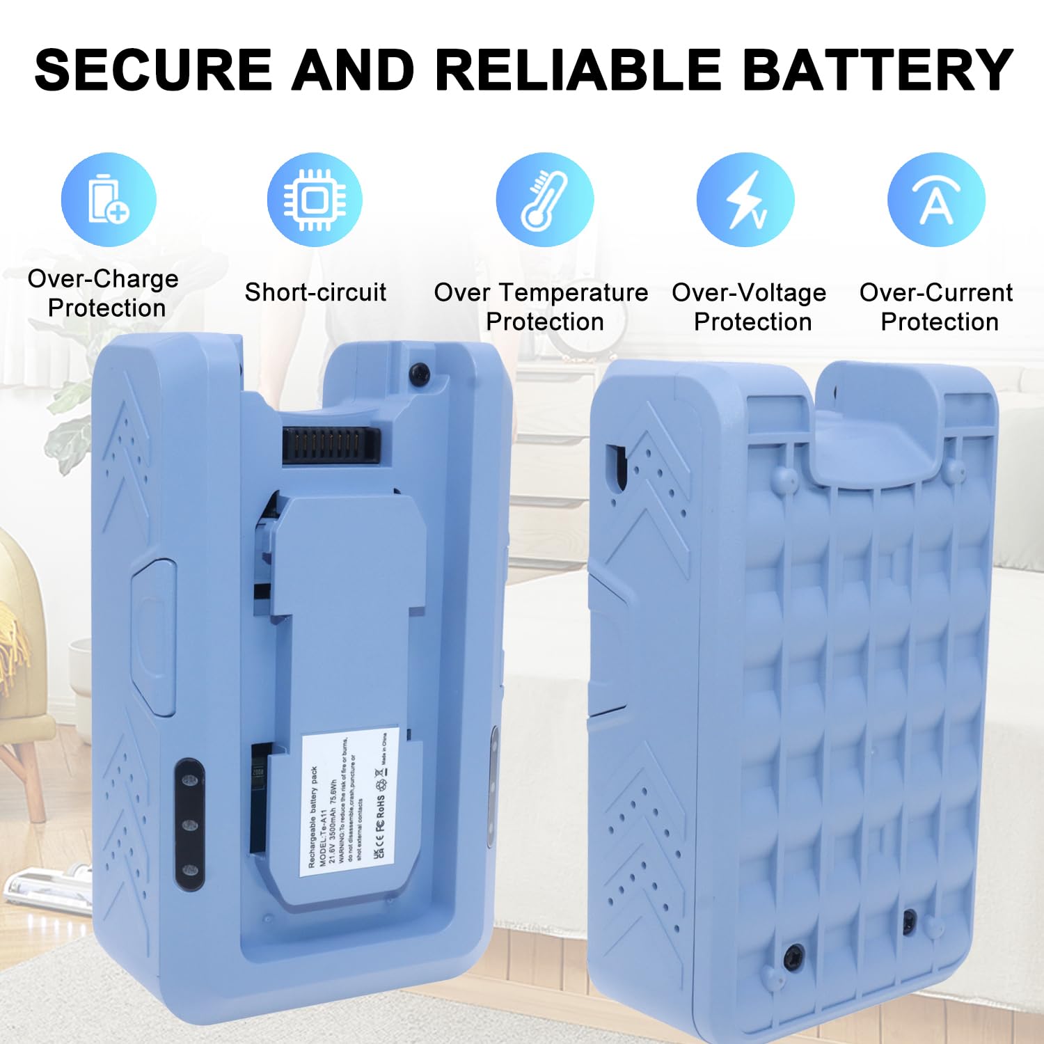 XITAIAN 21,6 V 75,6 Wh 3500 mAh Te-A11 akumulator zastępczy kompatybilny z Tineco A11 Hero/A11 Tango/Pet, A10 Hero/A10 Tango/Spartan/Master Cordless Vacuum Cleaner