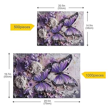 Amazon.com: Butterfly Floral Jigsaw Puzzles 500 Pieces for