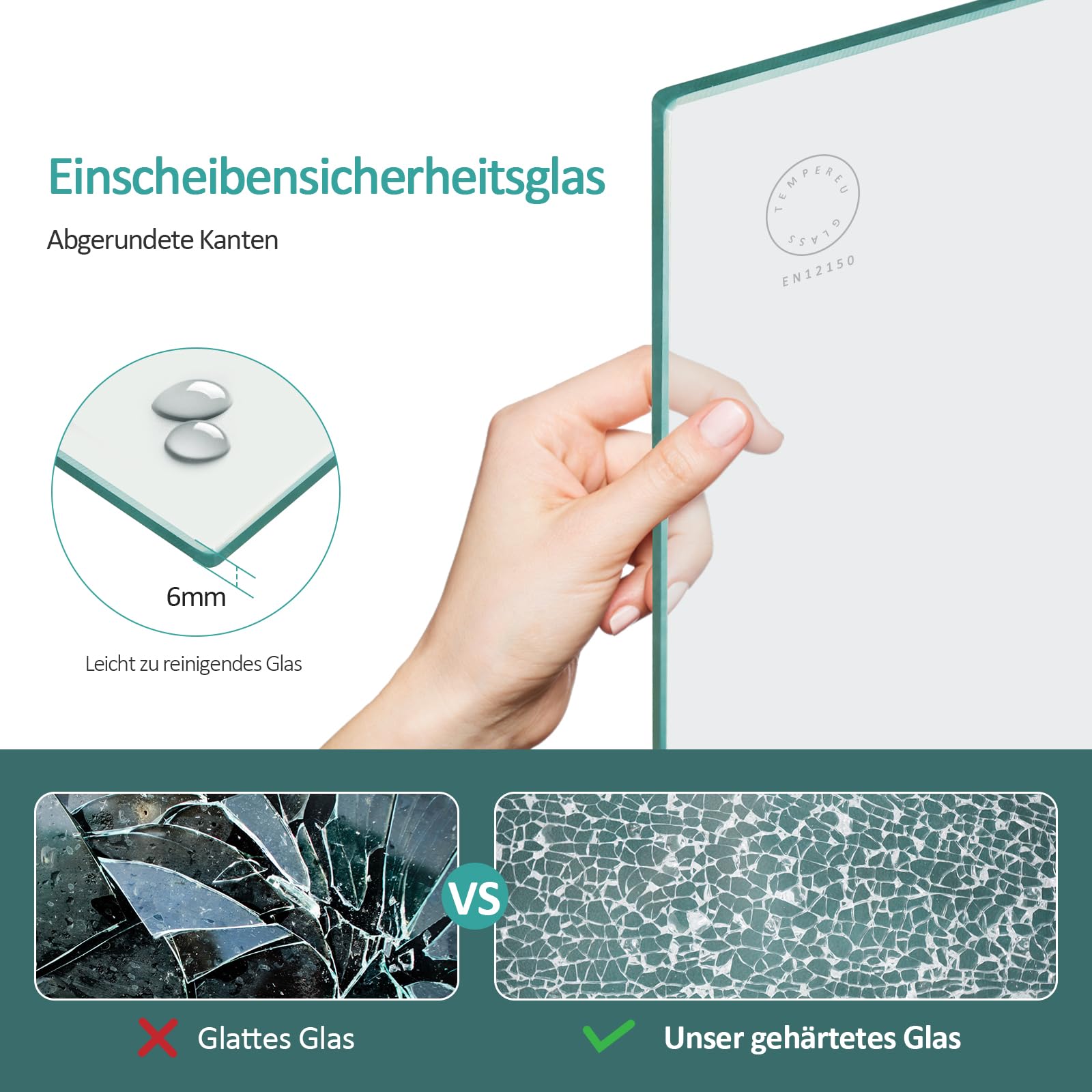 EMKE Mampara de ducha para bañera de 110 x 140 cm, 2 piezas, plegable, giratorio 180°, accesorio de ducha, mampara de ducha, 6 mm, cristal de seguridad templado fácil de limpiar