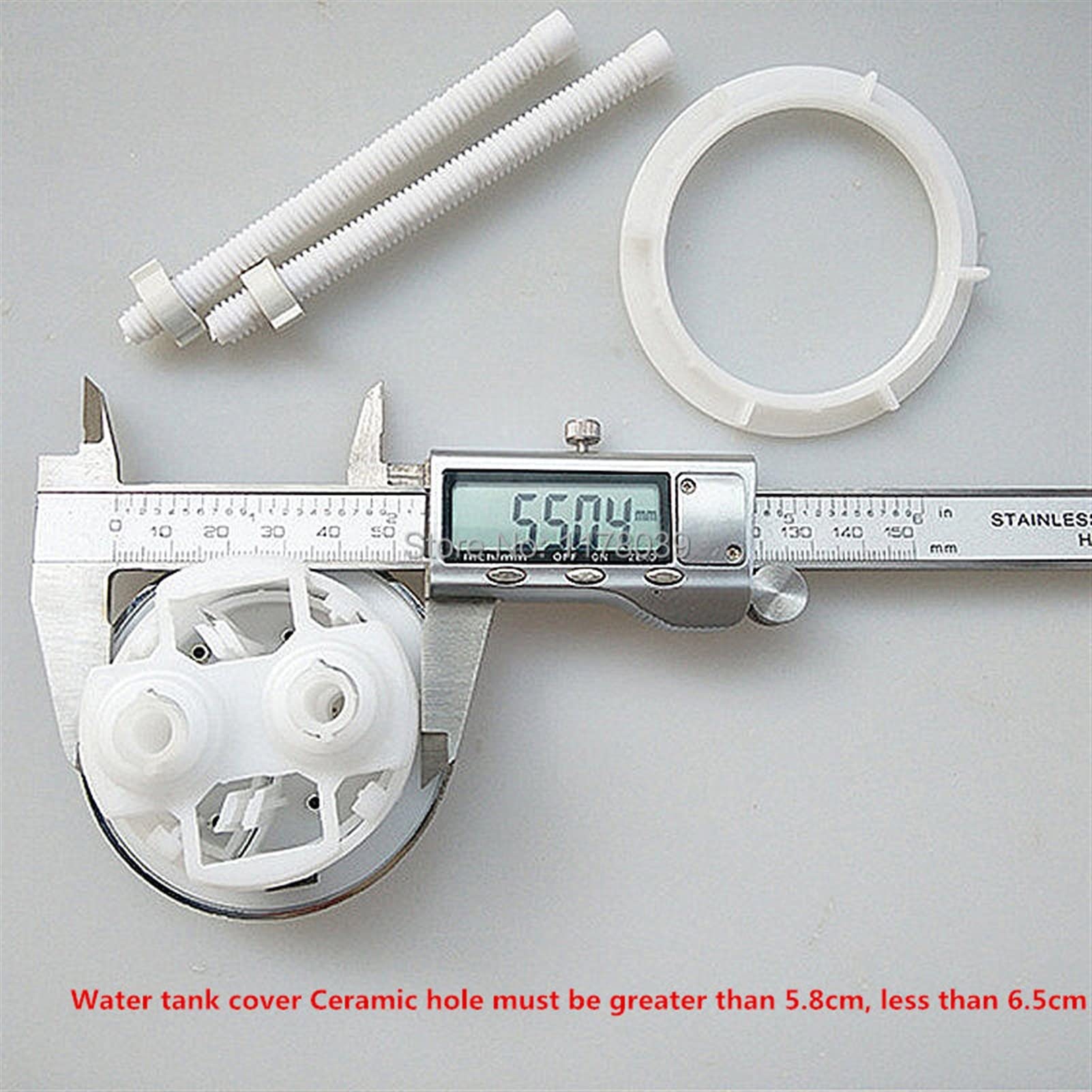 Pulsante di scarico del WC, Diametro di installazione Pulsante WC rotondo 58 mm, coperchio del serbatoio 'acqua Il foro in ceramica deve essere maggiore di 5,8 cm, pulsante del serbatoio WC inferiore