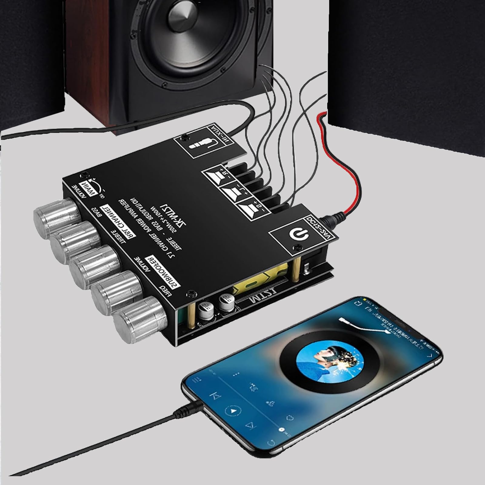 GERUI Modulo Amplificatore Audio ZK-MT21 2.1 Canale Scheda Amplificatore di Potenza Digitale Bluetooth