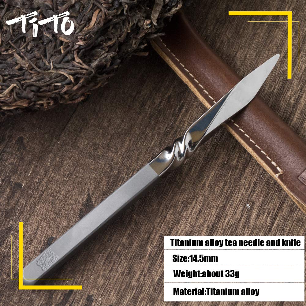TiTo Titanium Tea Cone Needle For outdoors Breaking Prying Tea Brick Professional Tool (03)