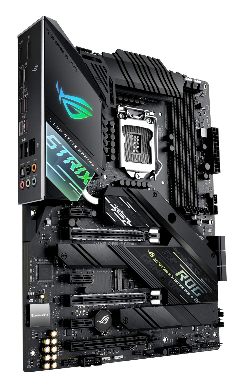 ASUS ROG Strix Z490-F Gaming Mainboard Sockel 1200 (ATX, Intel Z490, USB 3.2 Gen 2, HDMI 1.4, AI Overclocking, 2x PCIe M.2- Steckplätze, Aura Sync)