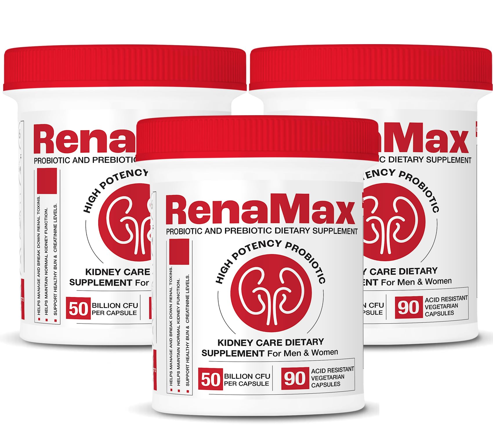 Capsule Kidney Restores & Kidney Care Supplement - Probiotic & Prebiotic Supplement to Support Normal Kidney Function - 50 Billion CFU per Capsule - Made in U.S.A (270 Caps (3 Pack))