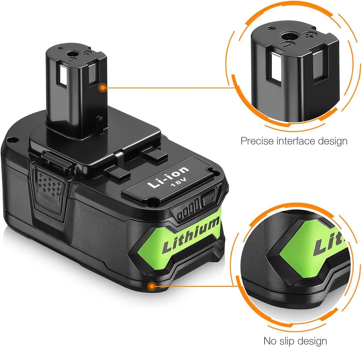 KEEPTOP 18V 6.5Ah Replacement Battery Compatible with Ryobi 18V Lithium Battery P102 P103 P105 P107 P108 P109 ONE+ Cordless Tool, 2 PACKS
