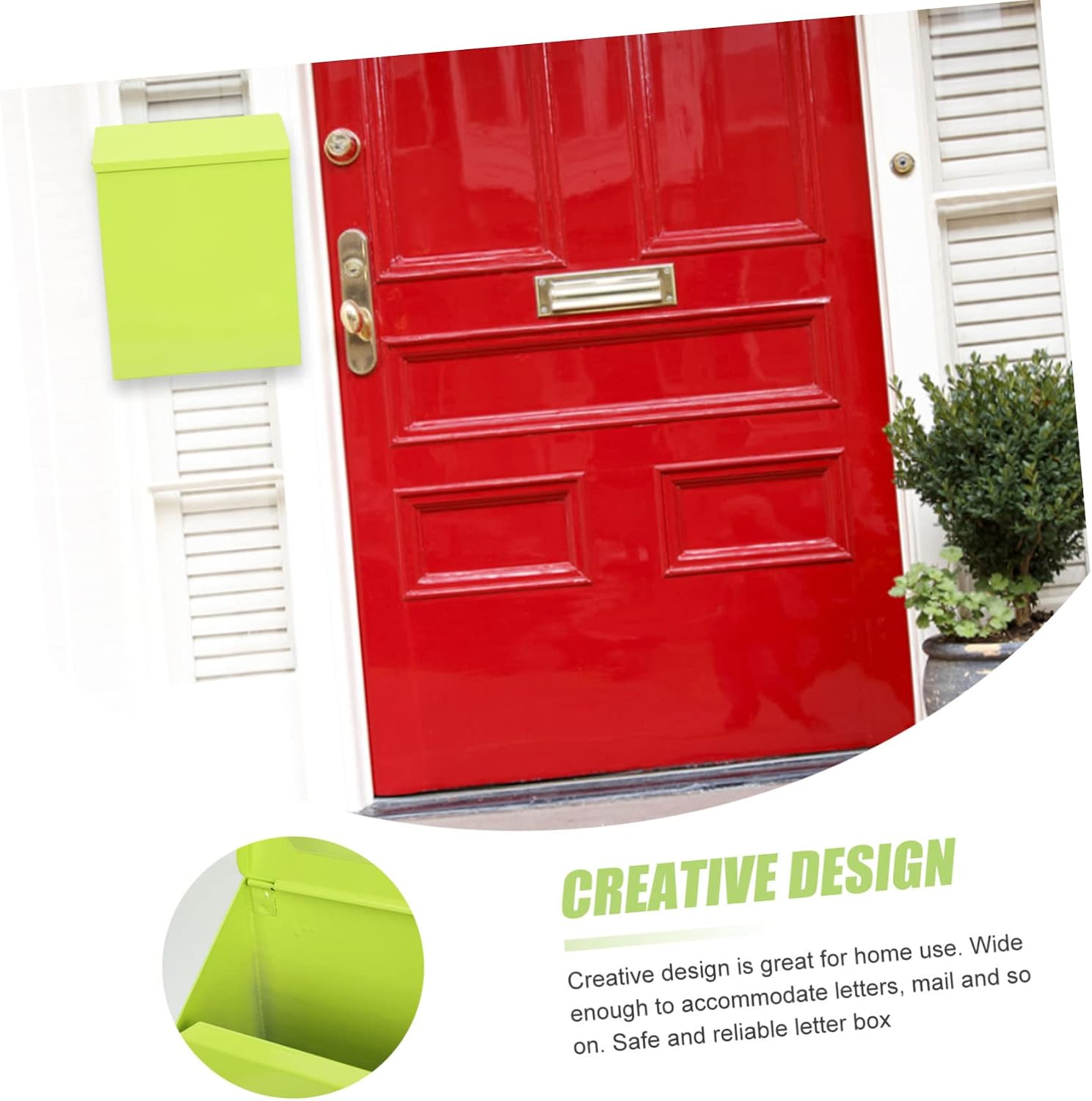 NUOBESTY Wall-Mounted Locking Mailbox Weatherproof Iron Mailbox for Letters and Suggestions Creative Country Style Mail Accessory