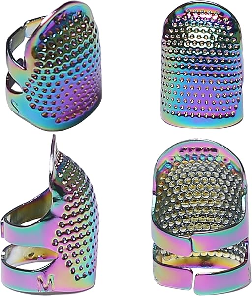 J.CARP 4Pcs Metal Dazzle Color Sewing Thimble
