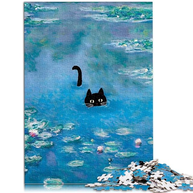Foto 2 de 6 de Puzzle de 1000 Piezas para Adultos Gato del Estanque de nenúfares de Monet Juego Intelectual Decoración…